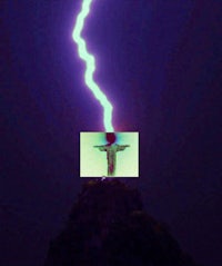 an image of a lightning bolt on top of a mountain